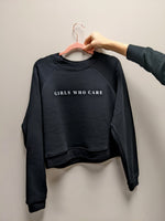 "Girls Who Care" Vintage Black Sweatshirt